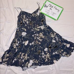 Navy blue Floral Spaghetti Strap Old Navy Dress